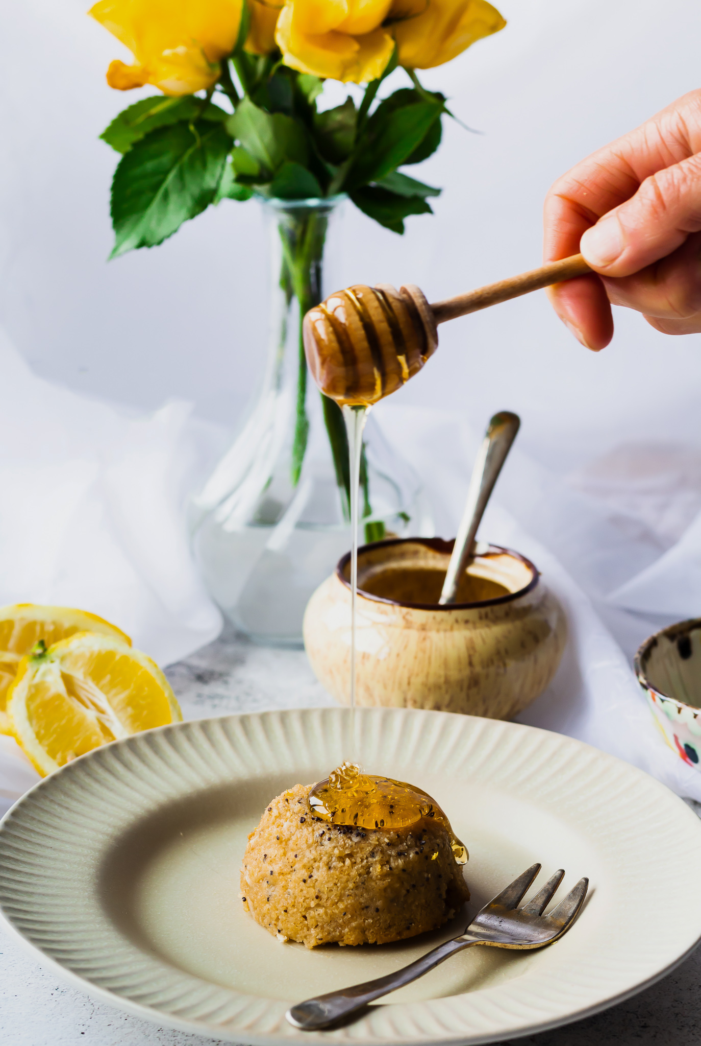 Lemon Protein Pot lemon-honey-protein-cake-drizzle-lemon